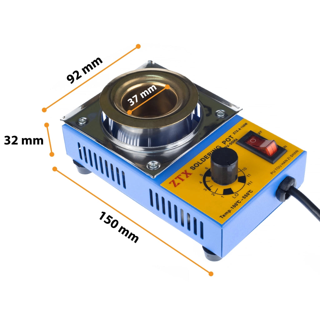 Tigelle Saldatura Rosfix 11-A 150W – Acciaio Inossidabile, Regolazione Temperatura 100-550°C | Capacità 250g, Ø 37mm