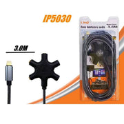 Trade Shop - Cavo Audio Da Lightning A 5x Jack Aux Femmina Adattatore 5in1 Da 3 Metri Ip5030 -