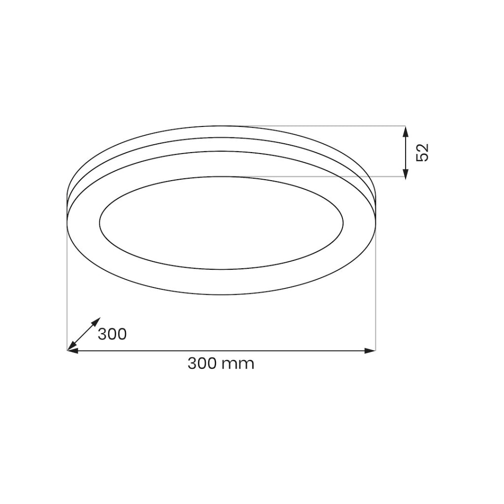 Plafoniera LED tonda Ø30 bianca 36W 4000K IP54 Eko-Light
