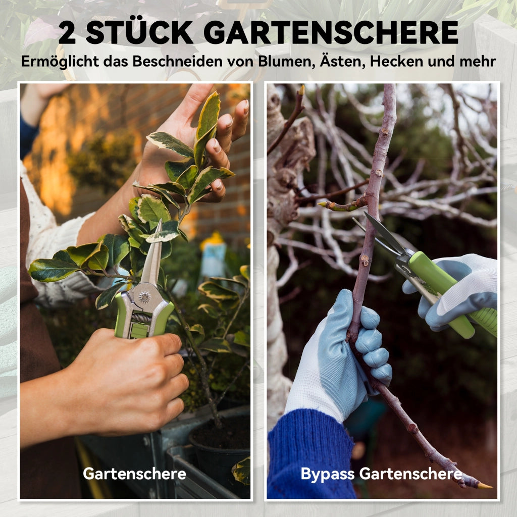 Set da Giardino 2 Pezzi ¨C Zephmum ¨C Verde e Argento Acciaio Inox