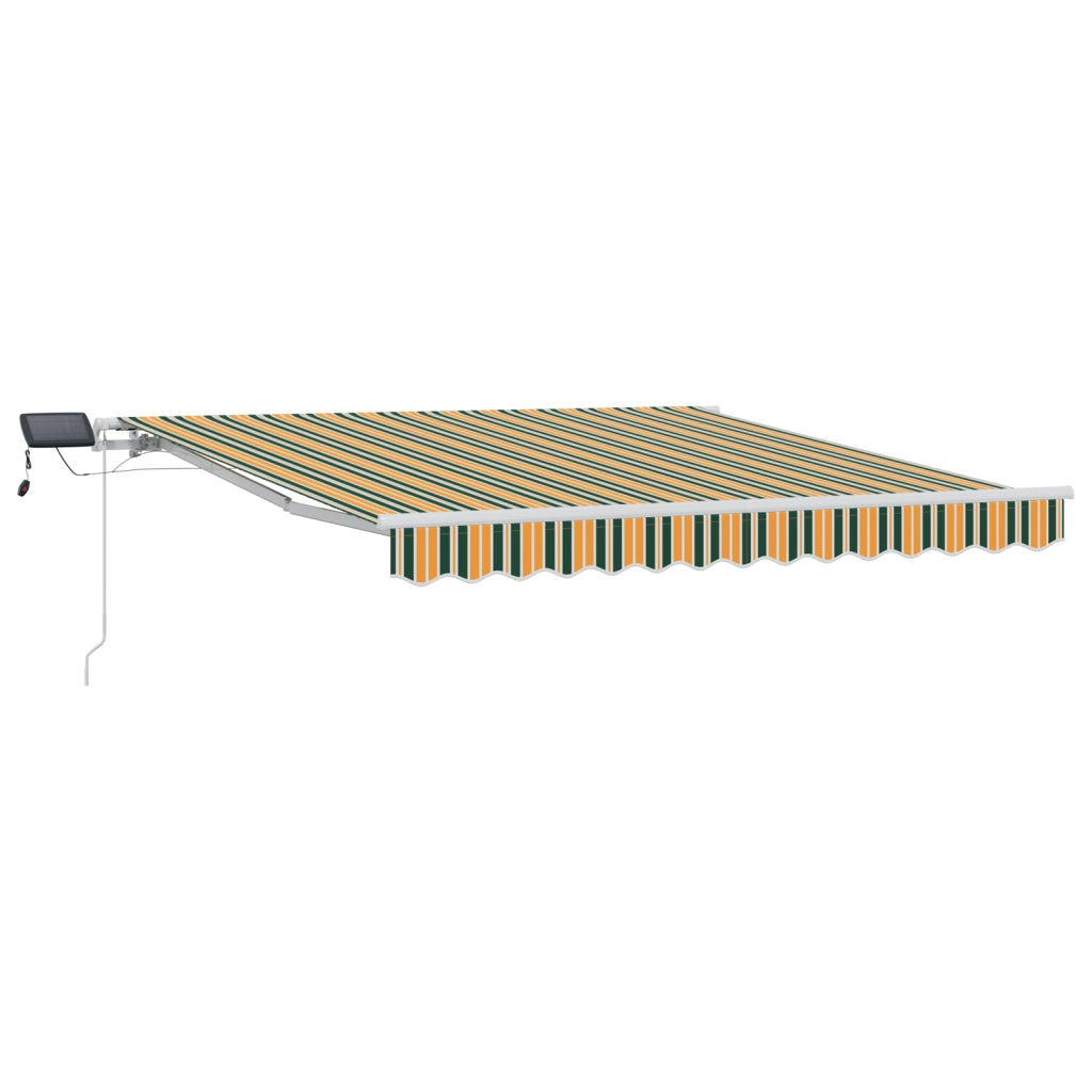 Tenda Retrattile Manuale  con LED Verde e Gialla 350x250 cm