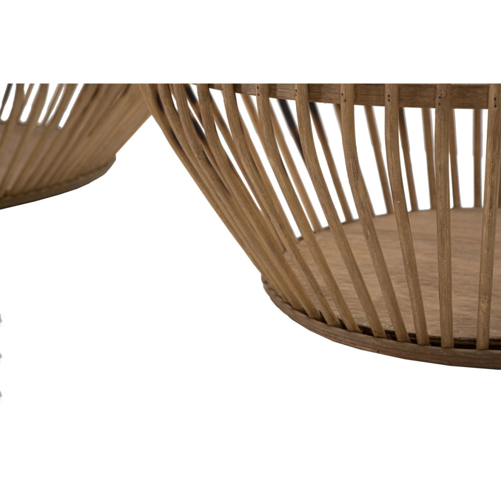 Cestoni Fuji in rattan naturale — coppia Ø 47x39,5 e Ø 34x36,5 cm