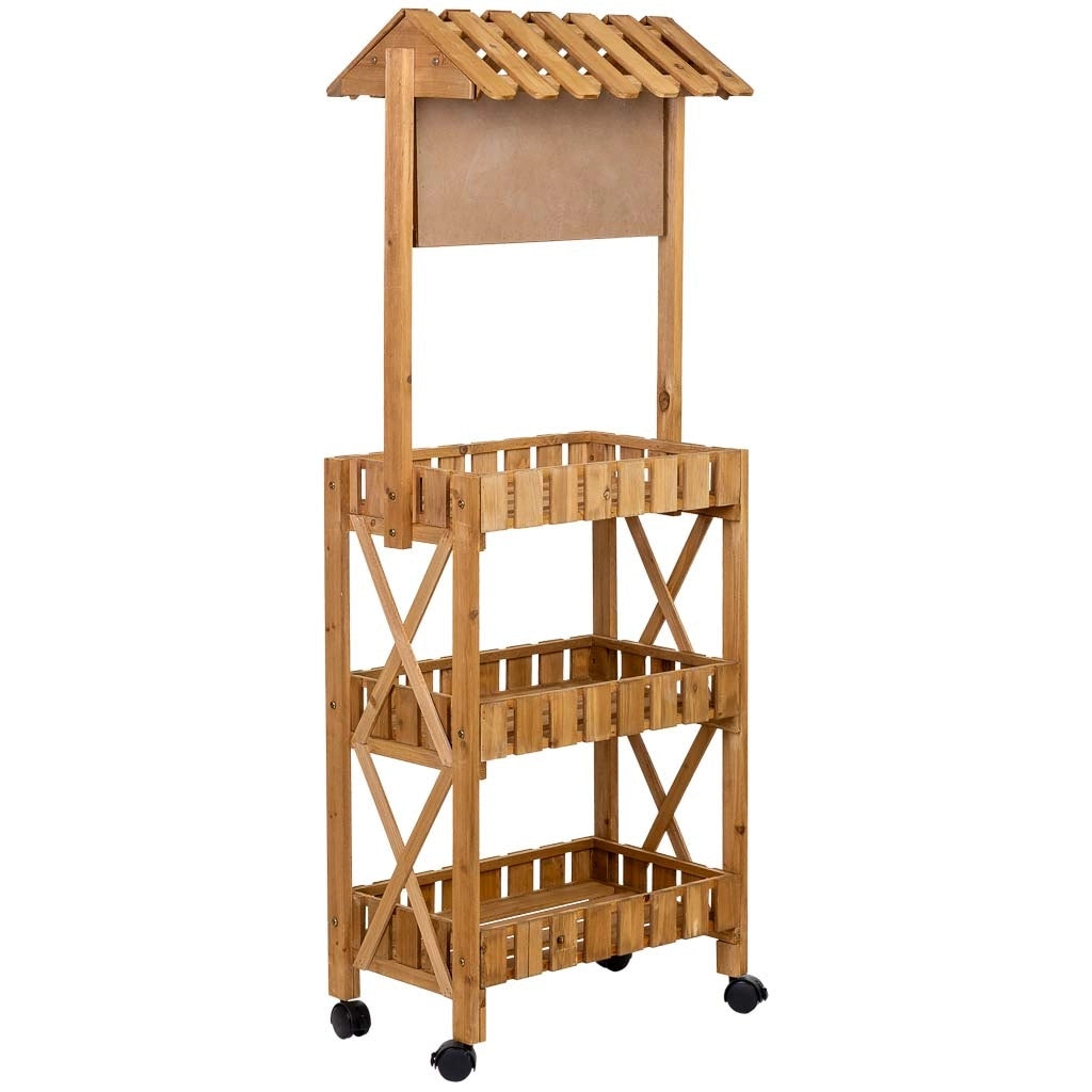 Espositore in legno con 3 vassoi 56x32x148h cm
