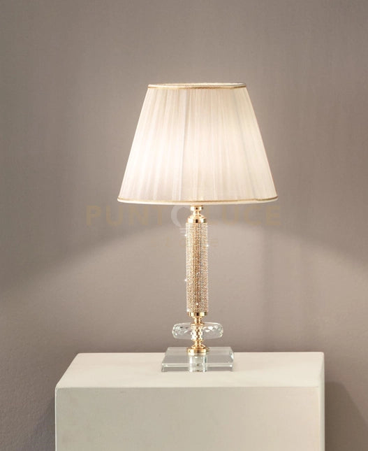 LUME PICCOLO DIDO  1 LUCE CRISTALLO E ORO ATTACCO E14 D.25CM