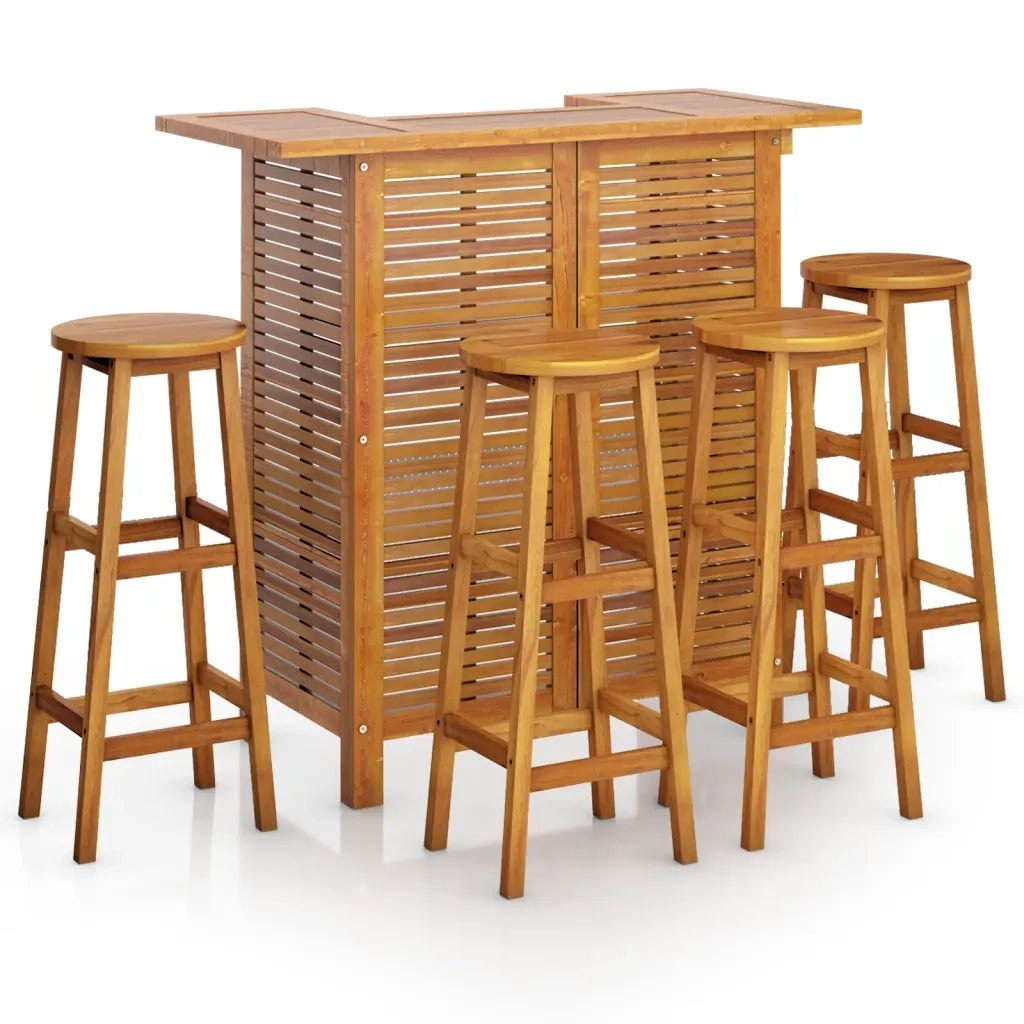 Set da Bar per Giardino 5 pz in Legno Massello di Acacia 3116001