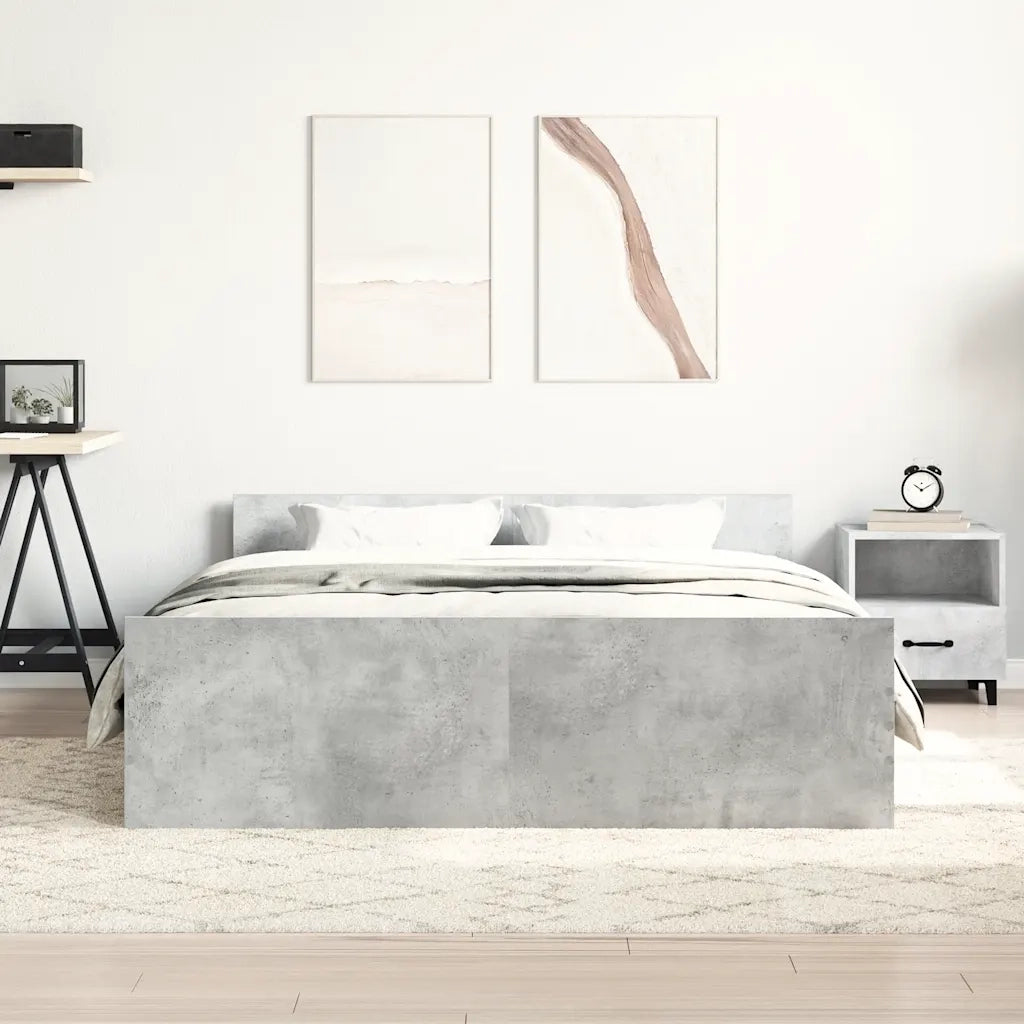 Giroletto con Testiera e Pediera Grigio Cemento 135x190 cm 3203792