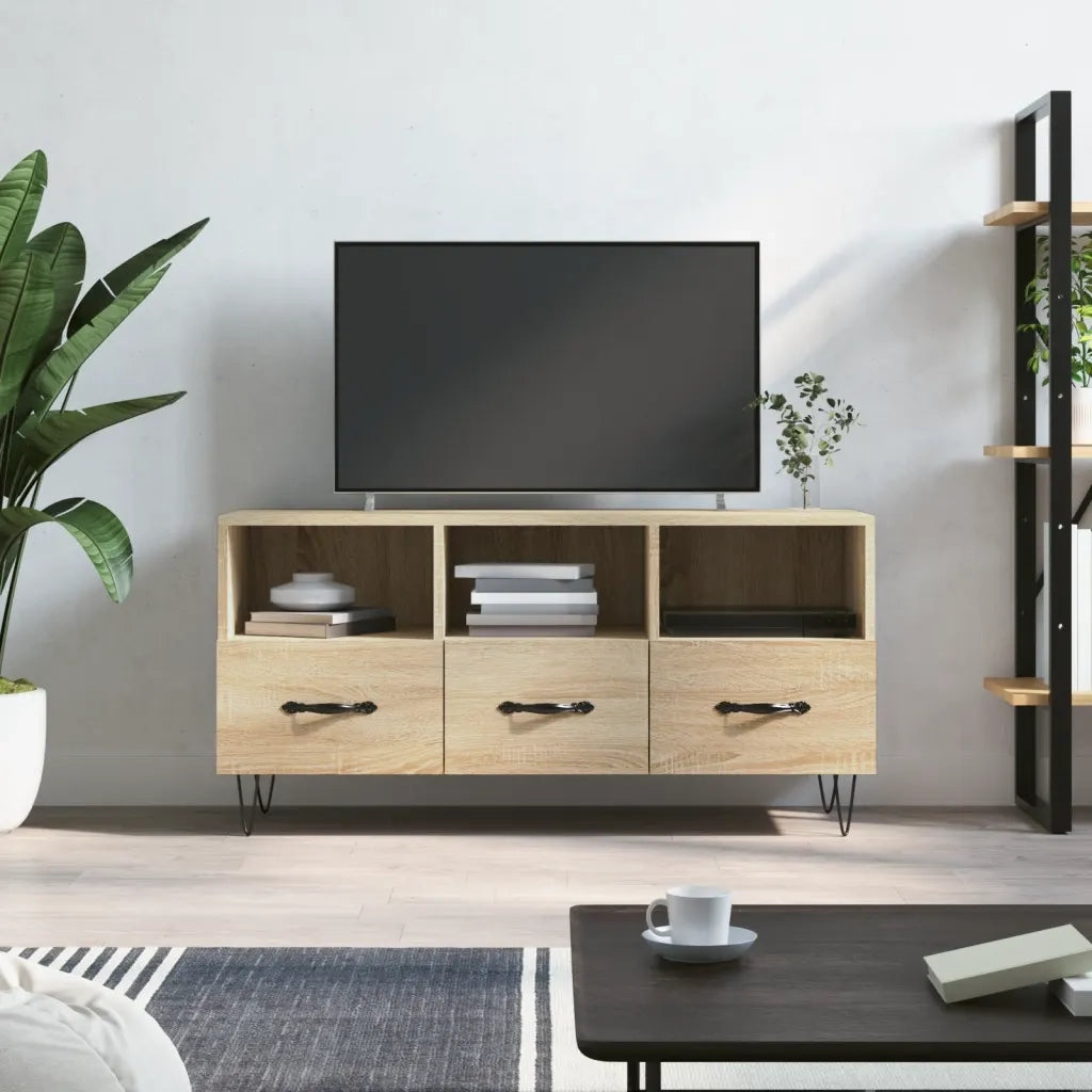 Mobile Porta TV Rovere Sonoma 102x36x50 cm in Legno Multistratocod mxl 80505