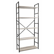 LIBRERIA STILE INDUSTRIAL A 5 RIPIANI IN LEGNO E METALLO DIMENSIONI 59X24X144CM - COLORE ROVERE