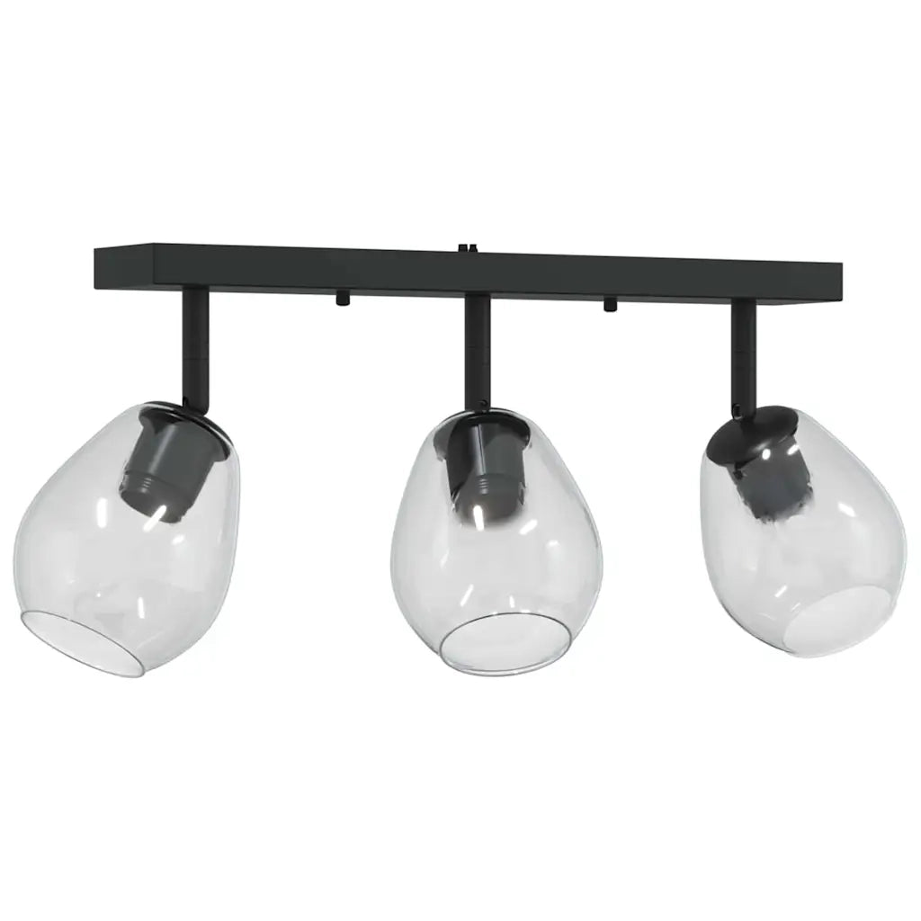 Faretto da soffitto Nero 54 x 13 x 26 cm Vetro e Metallo 42001220