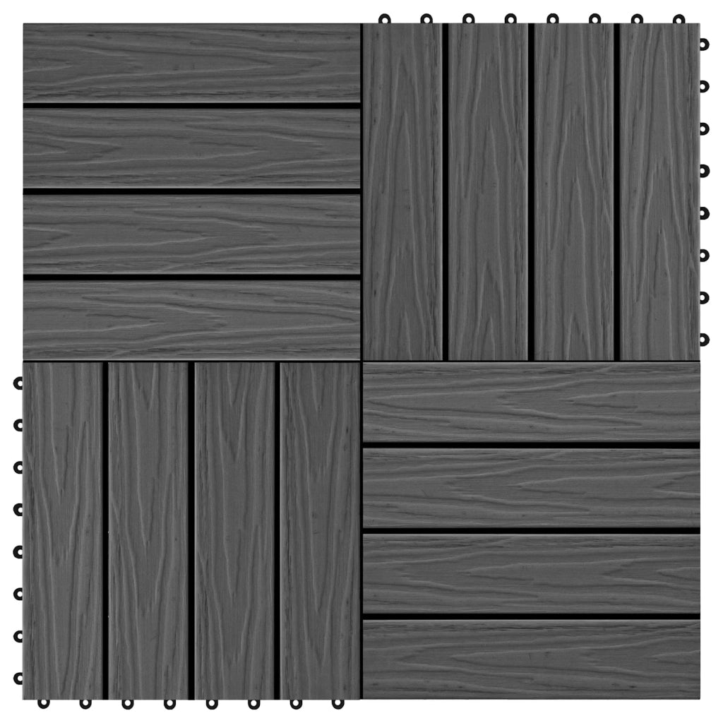 Piastrella per Decking Design 3D 11 pz Nero 30 x 30 cm WPC CFW9381867