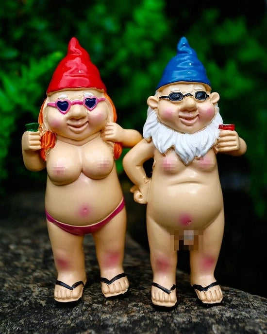 Paio di figure di gnomi decorazioni per esterno - Regalo impermeabile per casa e giardino