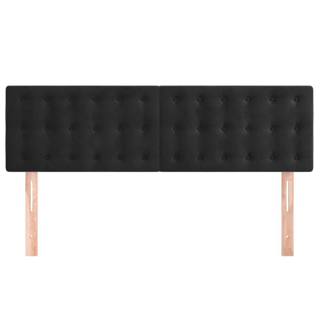 Testiera | Testata Nera 144x5x78/88 cm in Velluto
