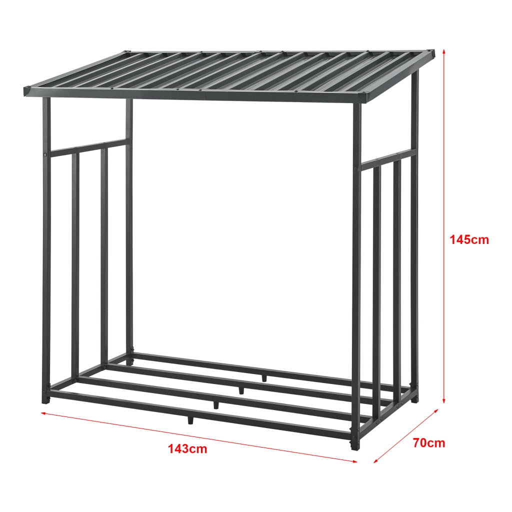 Portalegna da Esterno Yakutat Legnaia con Telo Protettivo e Tettuccio 145x143x70 cm casa.pro