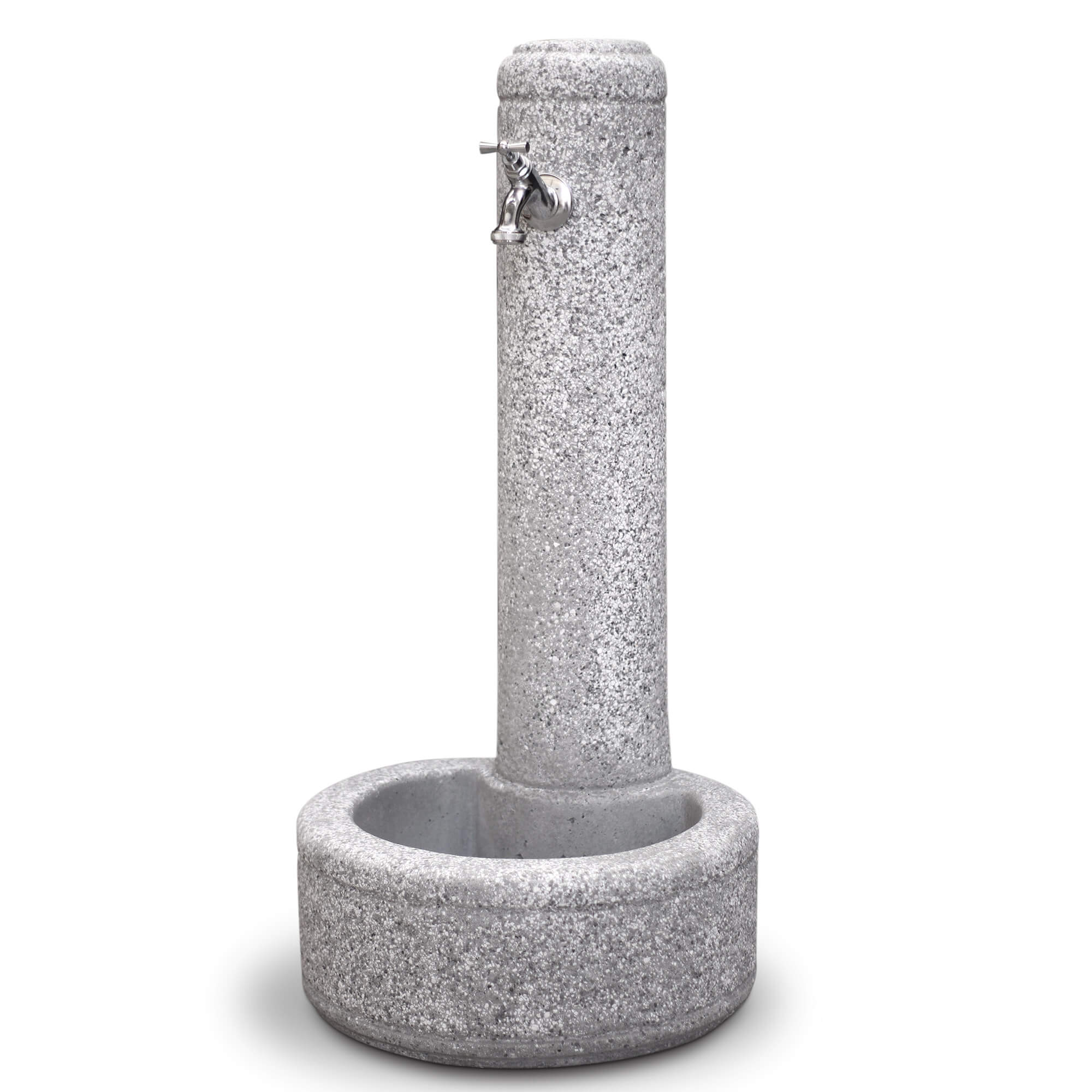 Fontana da Giardino Senza Rubinetto in Cemento Granulato di Marmo Collegno Bianco/Nero