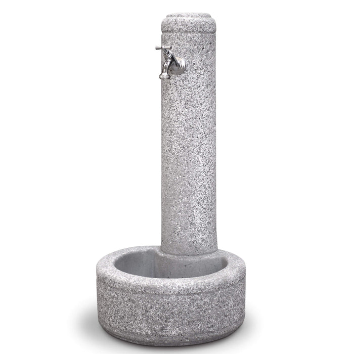Fontana da Giardino Senza Rubinetto in Cemento Granulato di Marmo Collegno Bianco/Nero