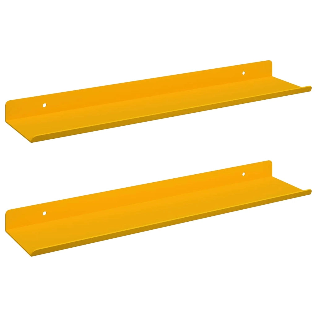 Mensola sospesa 2 pcs Giallo senape 40 x 8,5 x 2,5 cm Acciaio