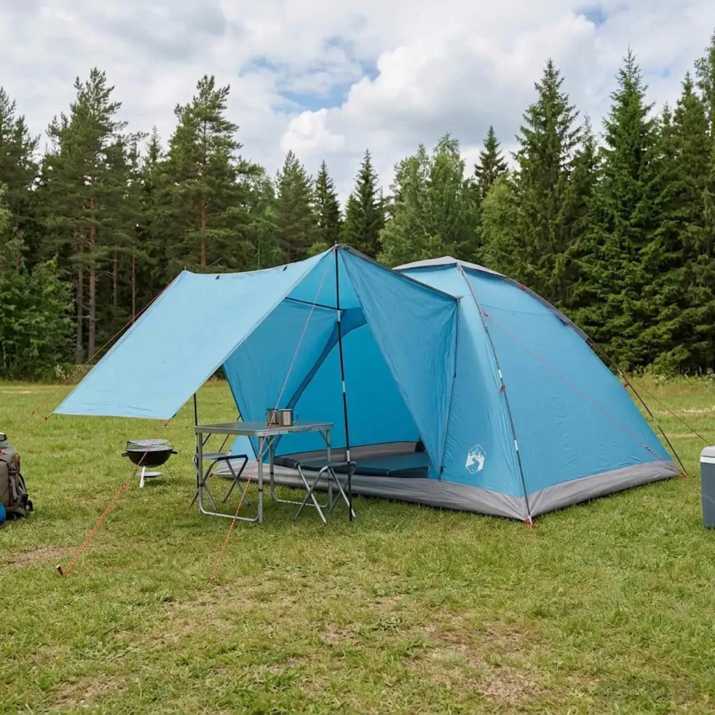 Tenda da campeggio con tetto Blu 6 persone Poliestere e Acciaio 42028653