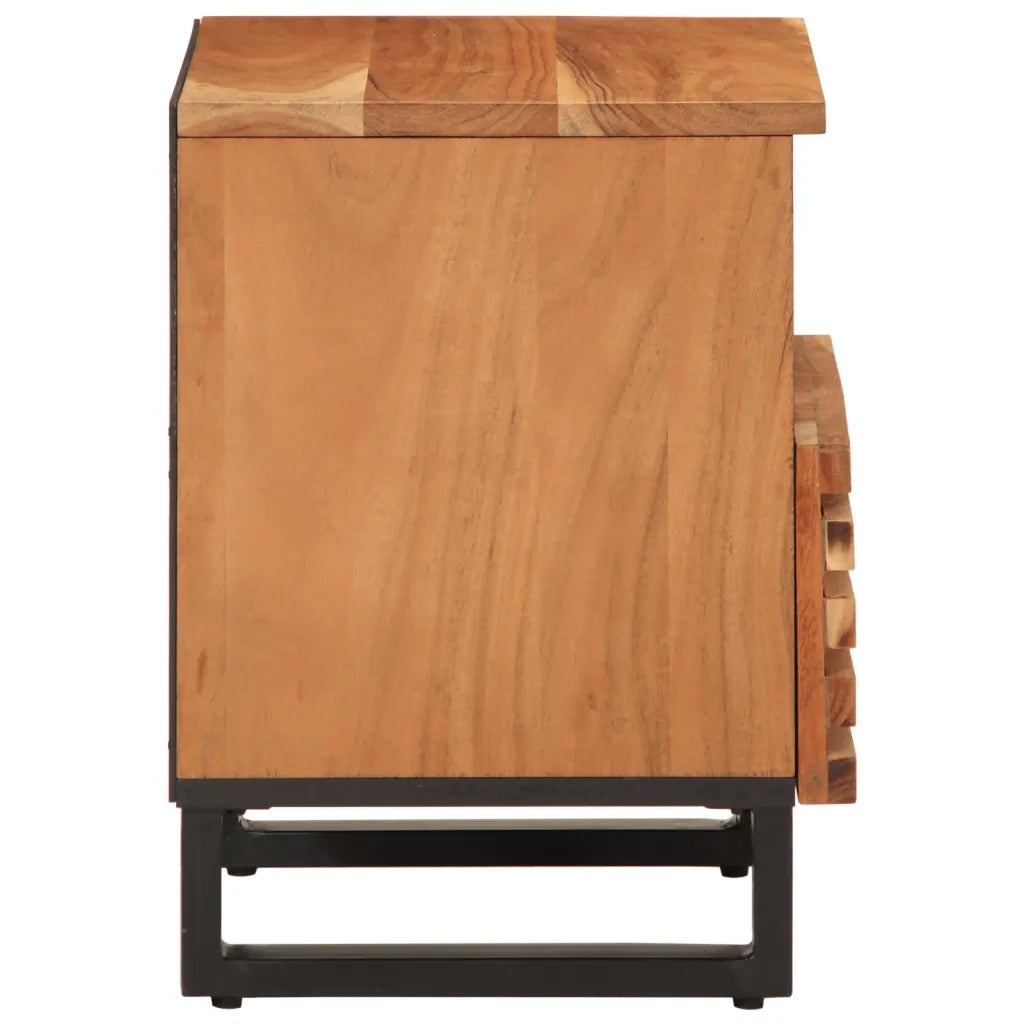 Comodino 40x34x46 cm in Legno Massello di Acacia 377468