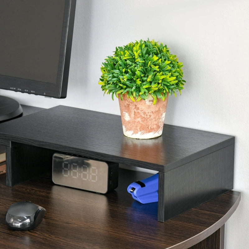 SUPPORTO MONITOR Regolabile 80-117 x 23,5 x 10 cm Legno Nero