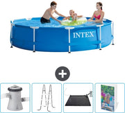 Piscina Rettangolare - 305 x 76 cm - Blu - Inclusa Pomp, Scalinata e Mat Matita Solare - Guida alla Piscina