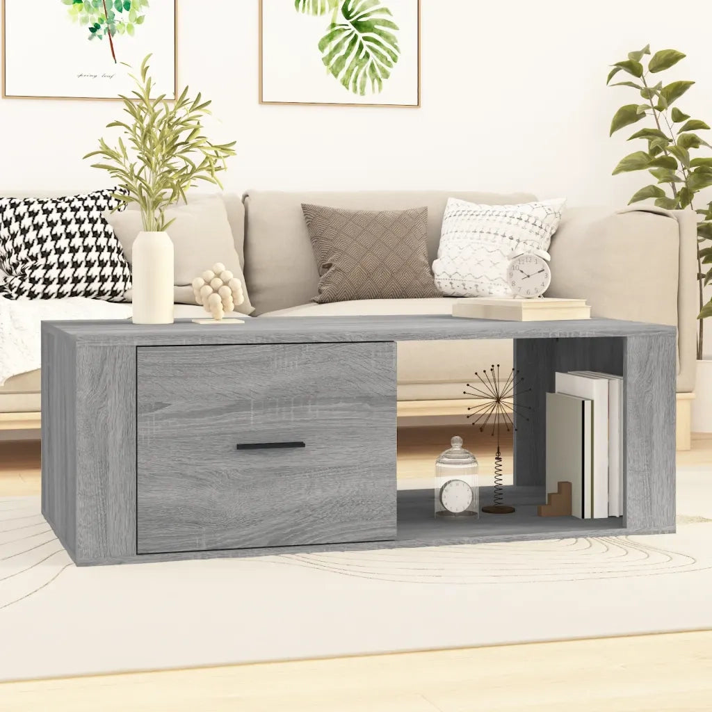 Tavolino salotto | Tavolino da caff¨¨ | Tavolino da Soggiorno Grigio Sonoma 100x50,5x35 cm Legno Multistrato