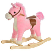 EasyComfort Cavallo a Dondolo per Bambini, Cavallino a Dondolo Bambini 36-72 Mesi, Cavalluccio Giocattolo con Suoni Realistici e 2 Batterie AA, Rosa