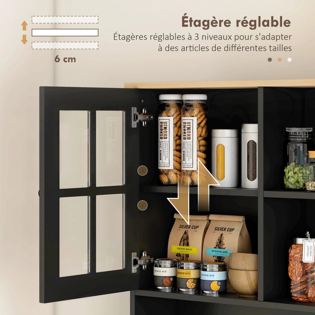 Credenza ¨C Zephmum ¨C Legno effetto quercia nero 80x37x183 cm