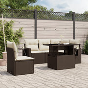 Set Divano da Giardino 6 pz con Cuscini Marrone in Polyrattan 3267913