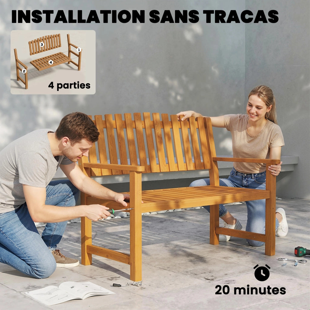 Panchina da Giardino 2 Posti ¨C zephmum ¨C Legno di Acacia 112x64x92 cm