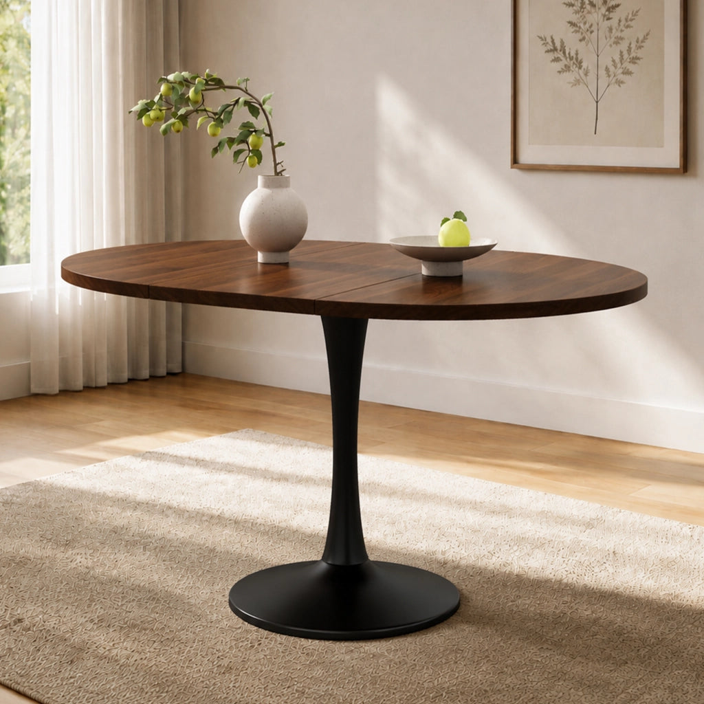 Tavolo da pranzo 140.0x100.0x75.0 cm regolabile in MDF noce