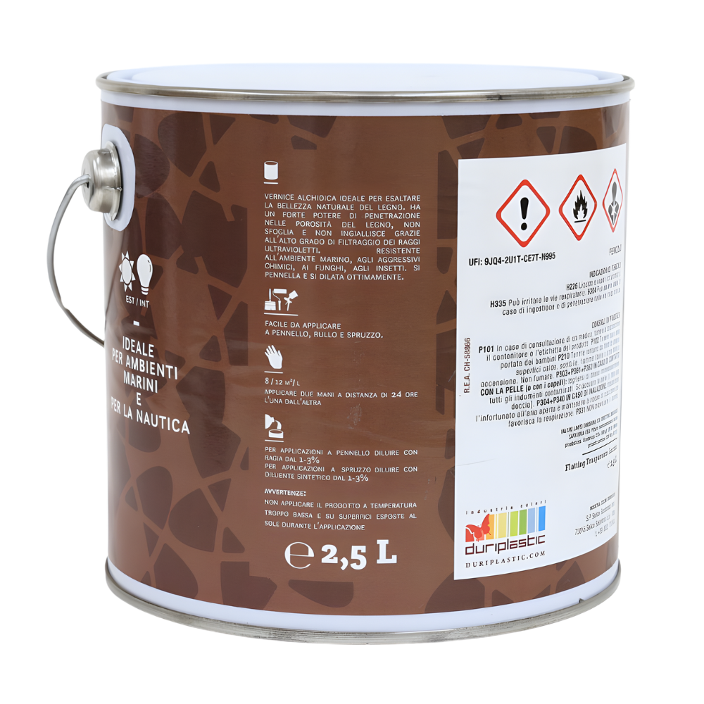 Durilux legnomare flatting vernice lucida per legno e imbarcazioni *** formato 2.5 lt, confezione 1