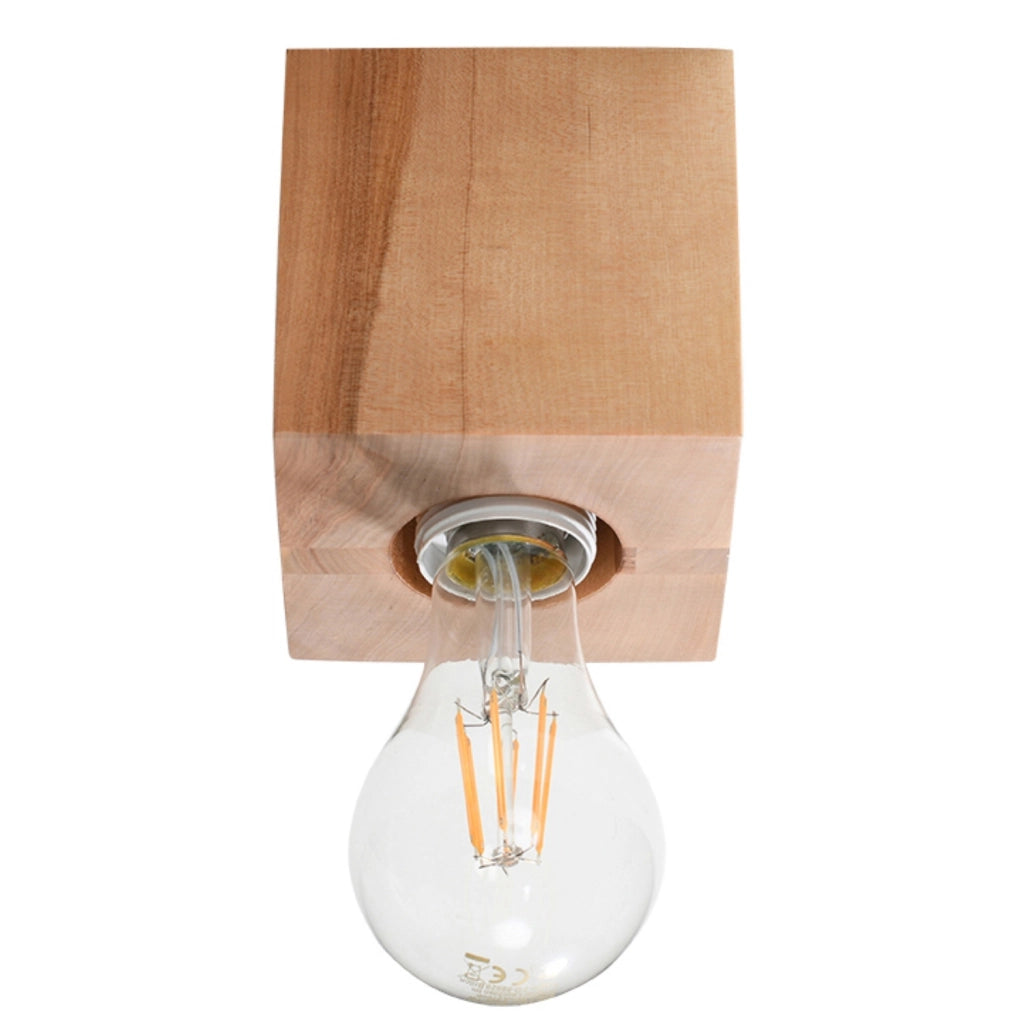 Faretto soffitto Pure Lume DORMA legno chiaro E27 1 luce
