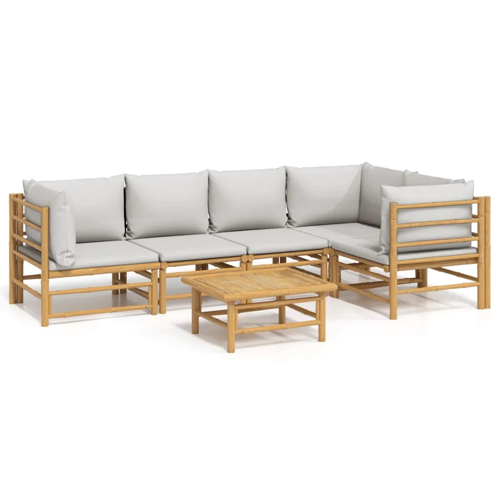 Set Salotto da Giardino 6pz con Cuscini Grigio Chiaro BambÃ¹