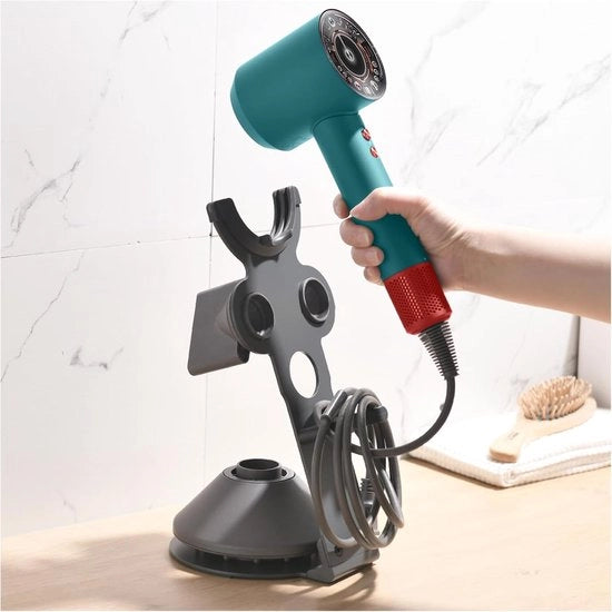 Accessori per asciugacapelli, compatibile con Dyson, accessori per asciugacapelli senza perforazioni, compatibile con Dyson, standard con gestione cavo, organizzatore per bagno