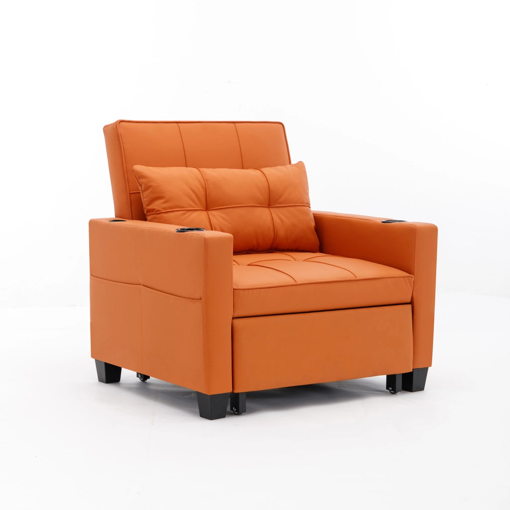 Divano Letto Singolo Estraibile con Portabicchieri e USB ¨C MINIMAL ¨C Grigio