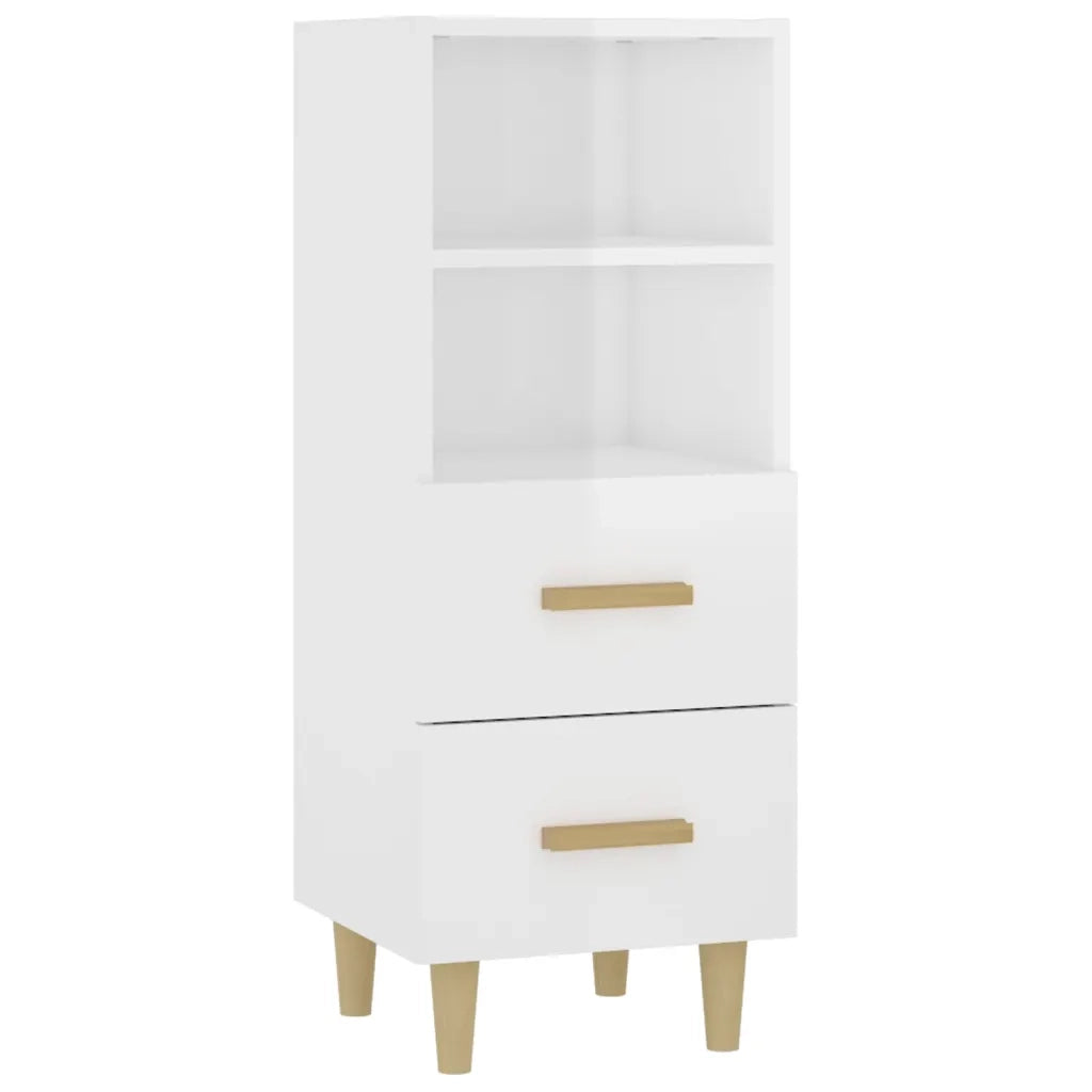 Credenza 34,5x34x90 cm in Legno Multistrato Bianco Lucido 812363
