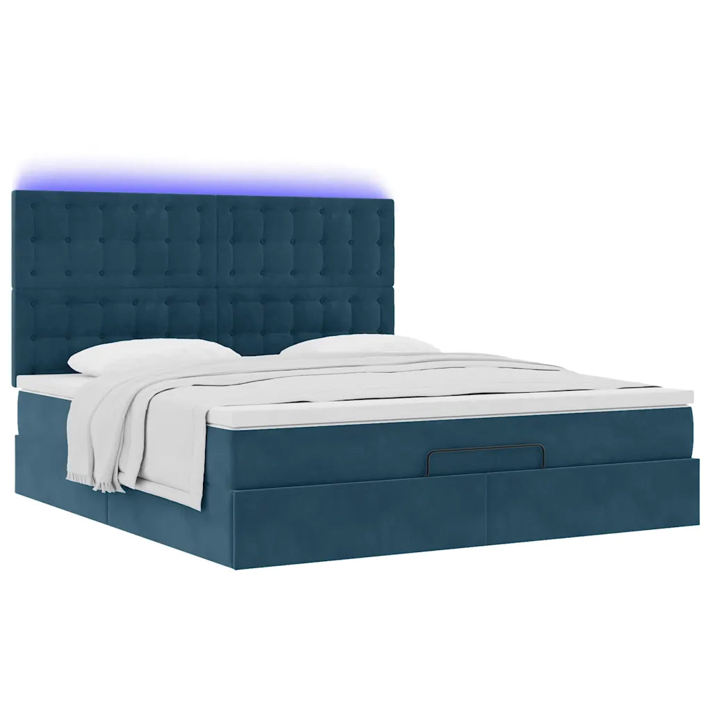Struttura Letto Pouf con Materassi 180x200 cm Velluto 3314484