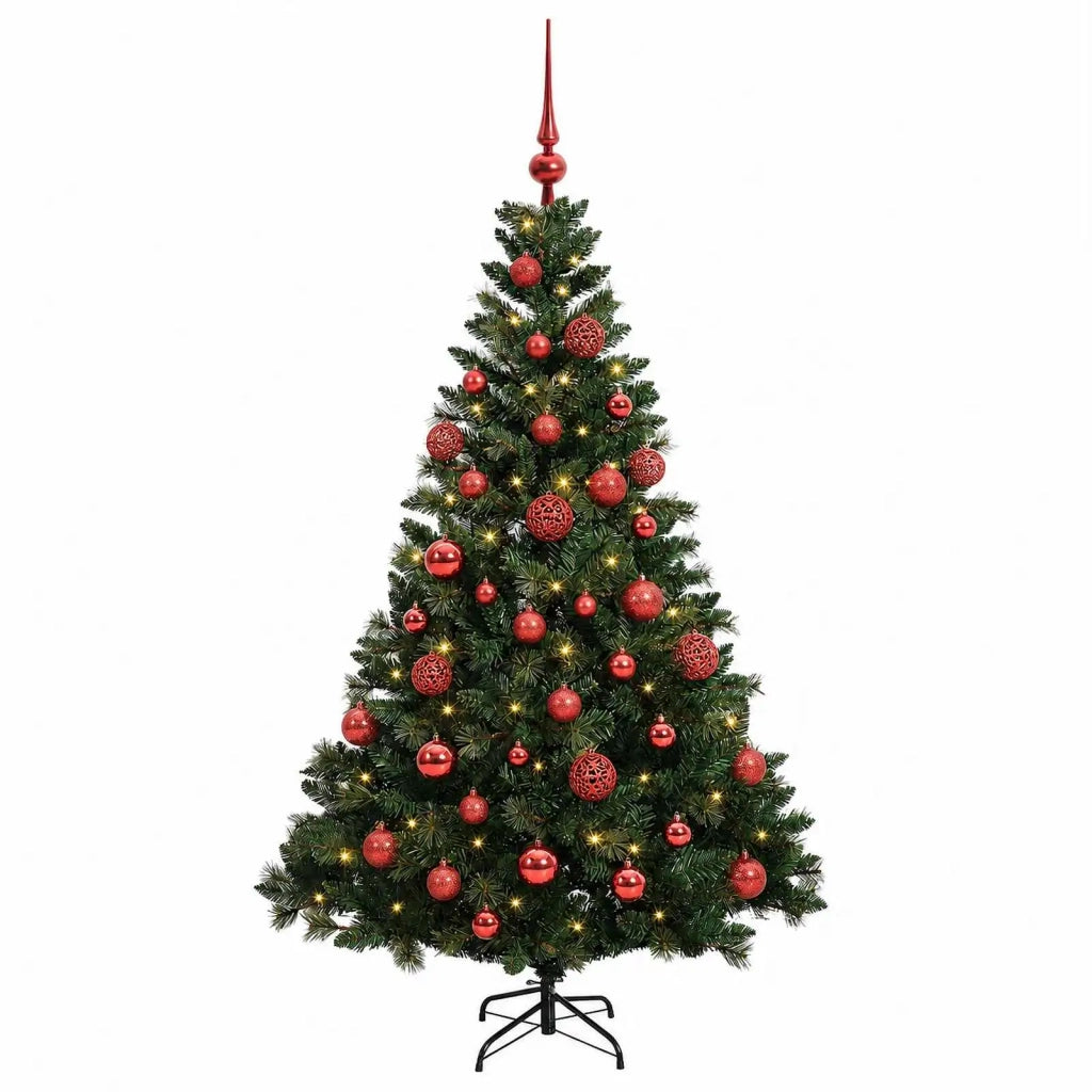 Albero di Natale Artificiale con Palline 120 cm 150 LED 3465865