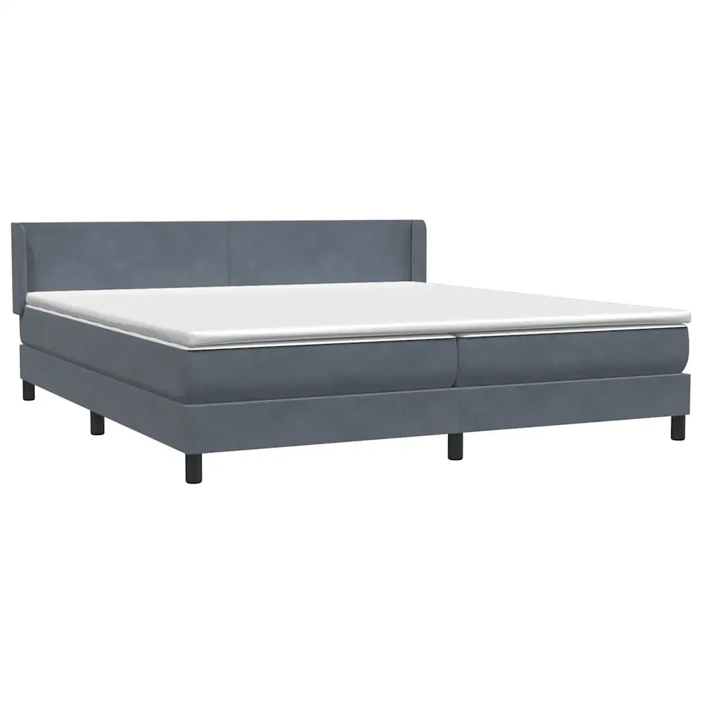 Giroletto a Molle con Materasso Grigio Scuro 180x210 cm Velluto 3317956