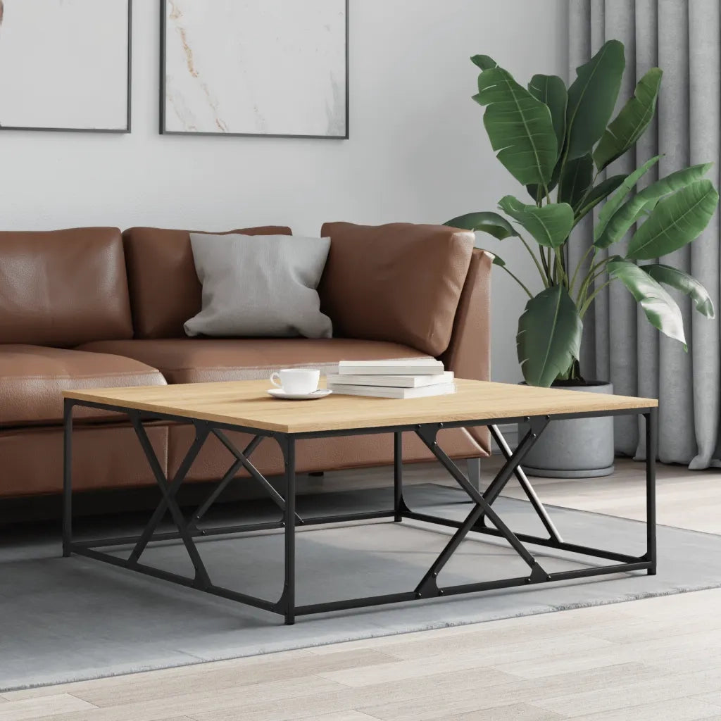 Tavolino Salotto-Tavolino da soggiorno-Tavolo Rovere Sonoma 100x100x40 cm Legno Multistrato 615439