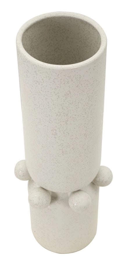 Vaso Ceramica Bubbles Ø15,5x41 cm in Ceramica Crema
