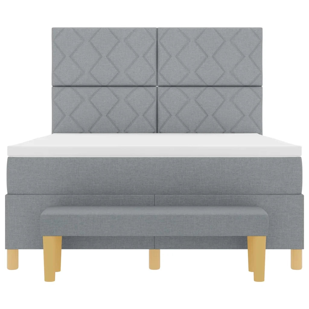 Letto a molle con materasso Grigio chiaro 140 x 200 cm Tessuto 3344380