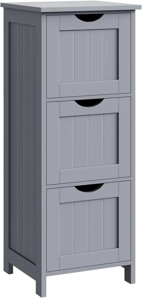 Mobile da Bagno, Mobiletto Bagno Salvaspazio, con 4 Cassetti, 30 x 30 x 82 cm, Armadio Autoportante, per Sala da Pranzo, Cucina, Stile Moderno, Bianco BZS07ws