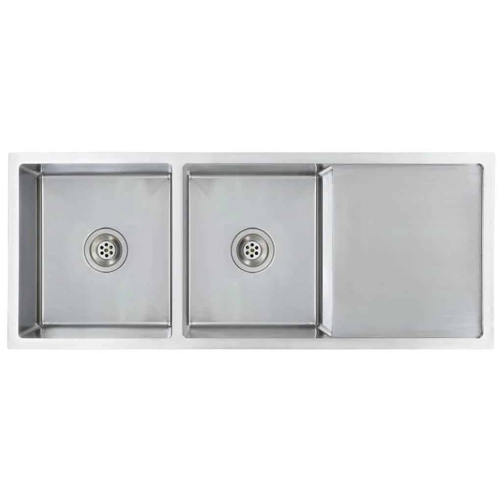 Lavello da cucina fatto a mano con filtro 111,5 x 44 cm acciaio inox 02_0002366