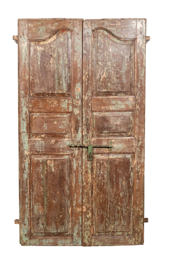 Biscottini Porta portone in legno massello e ferro da interno o da esterno vecchia e antica medievale scorrevole