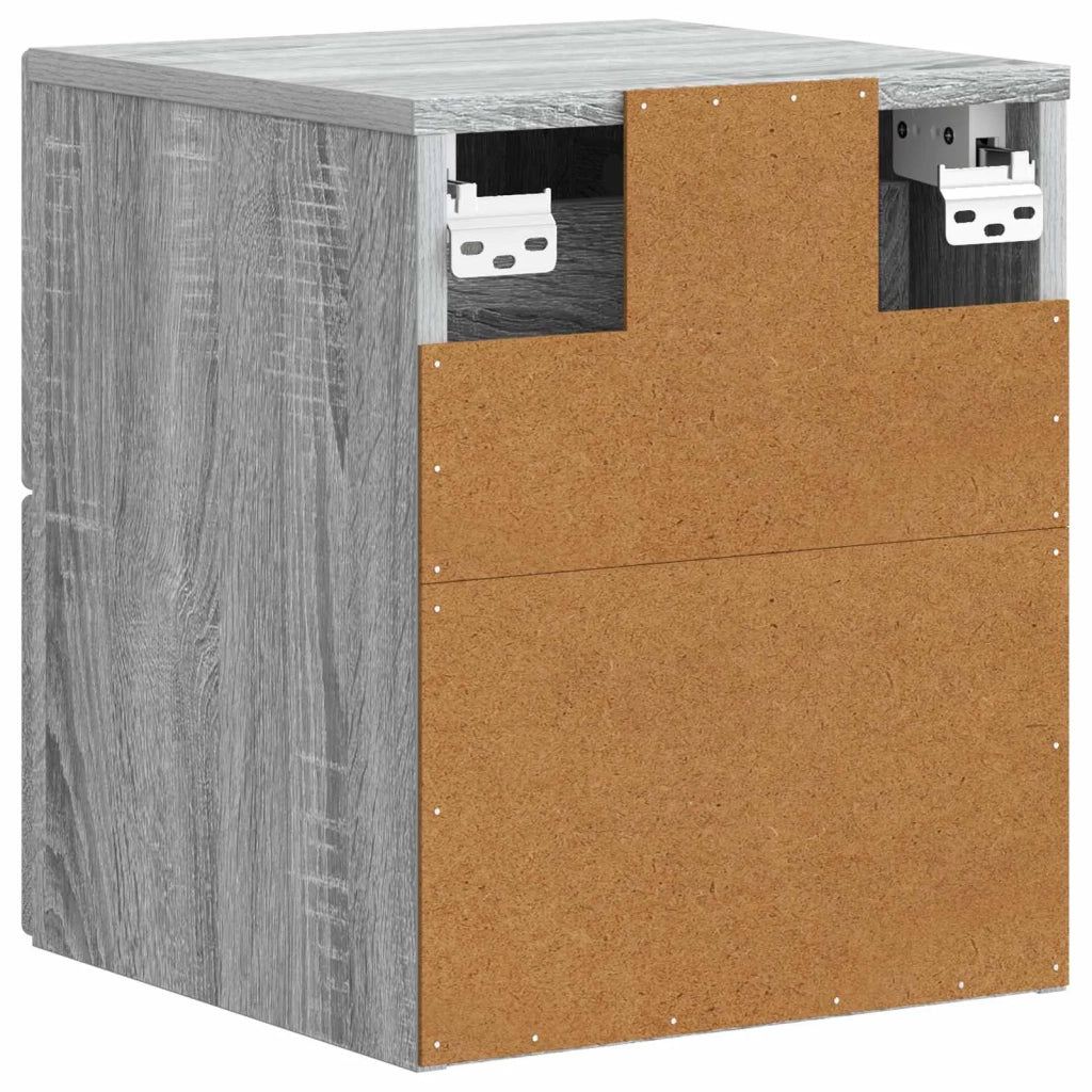 Mobiletto da notte a muro 2 pcs Grigio Sonoma 33 x 34,5 x 40 cm 898478