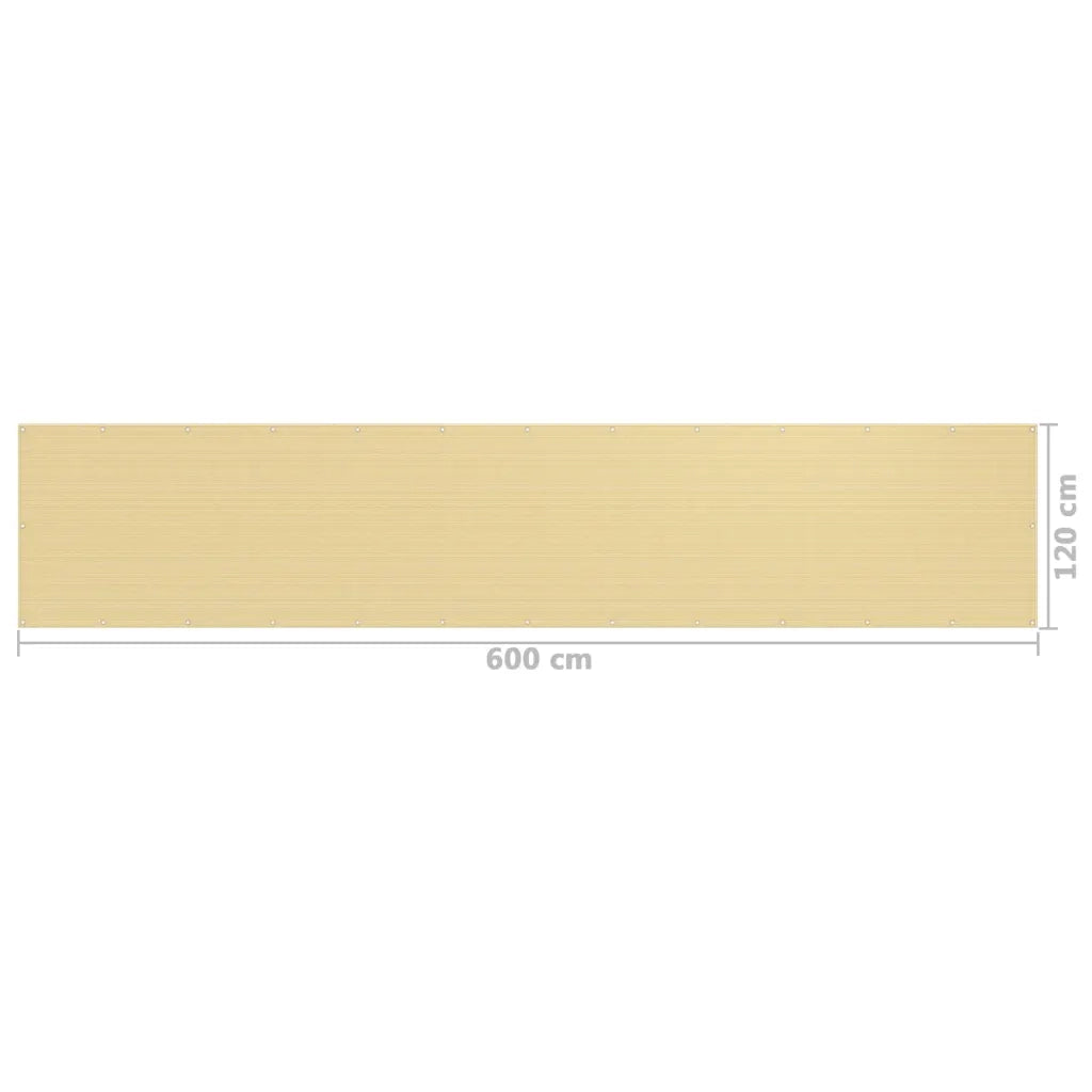 Paravento da Balcone Beige 120x600 cm in HDPE 310919