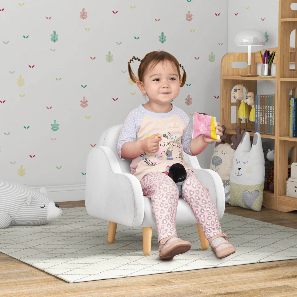 Poltrona per Bambini Design Nuvola Super Morbida ¨C zephmum ¨C 46x51x55 cm Bianco