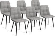 Set di 6 sedie da pranzo in velluto grigio chiaro MILA