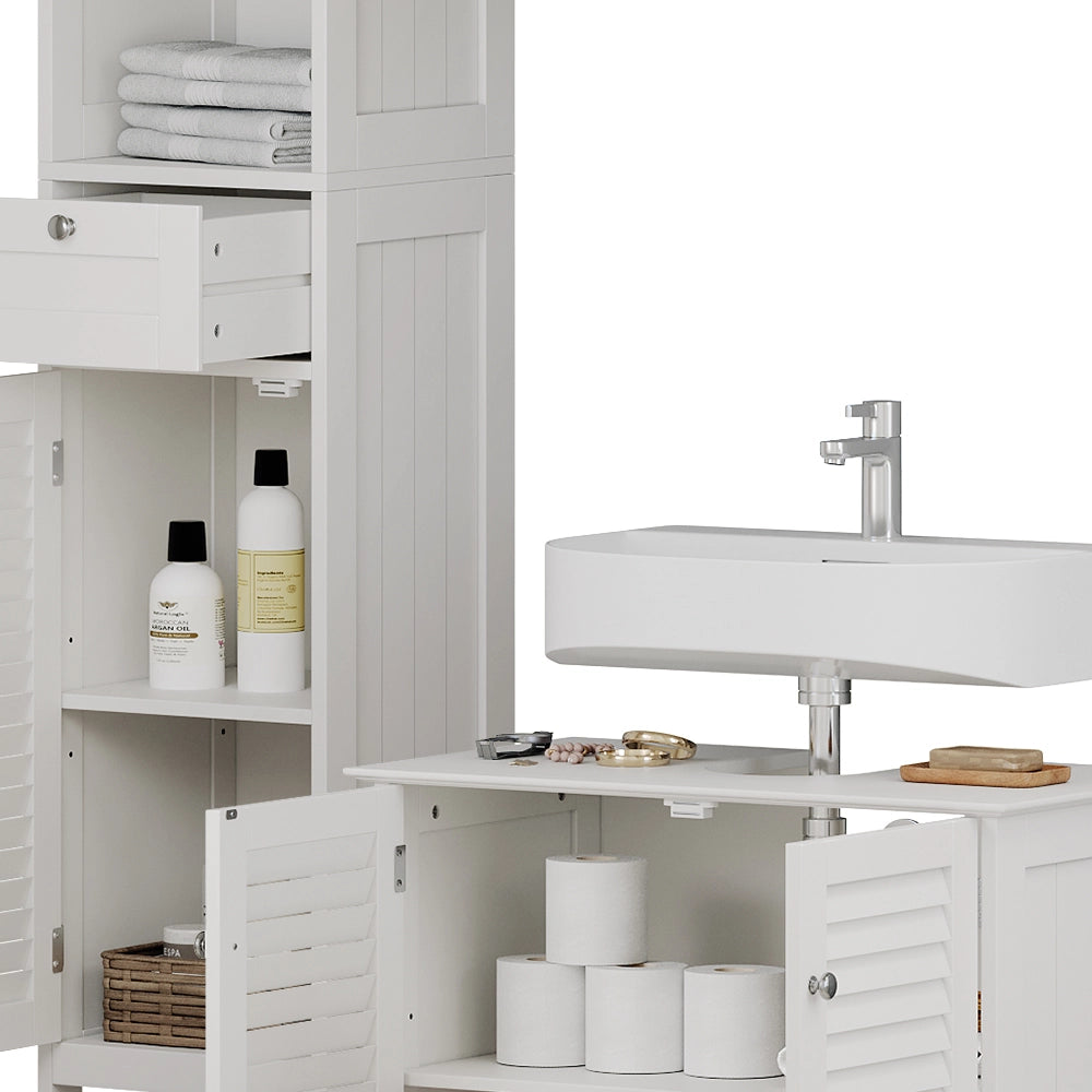 Vicco Set di mobili da bagno Bianco 3 pezzi, opzione 5